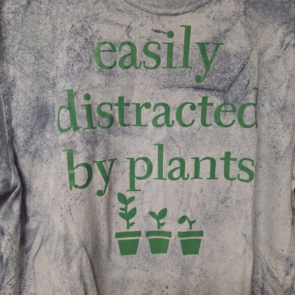 Comfort Colors Distracted By Plants Mom Womens Medium Custom Dye Tee Shirt Gift - Picture 2 of 7